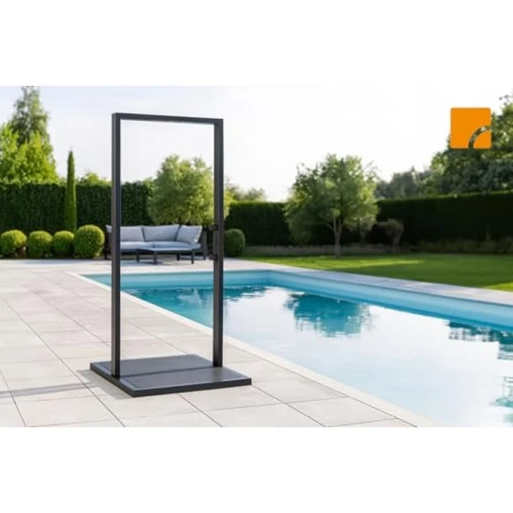 Steinbach Solardusche "The Gate", schwarz, 102 x 102 x 230 cm – Bild 2