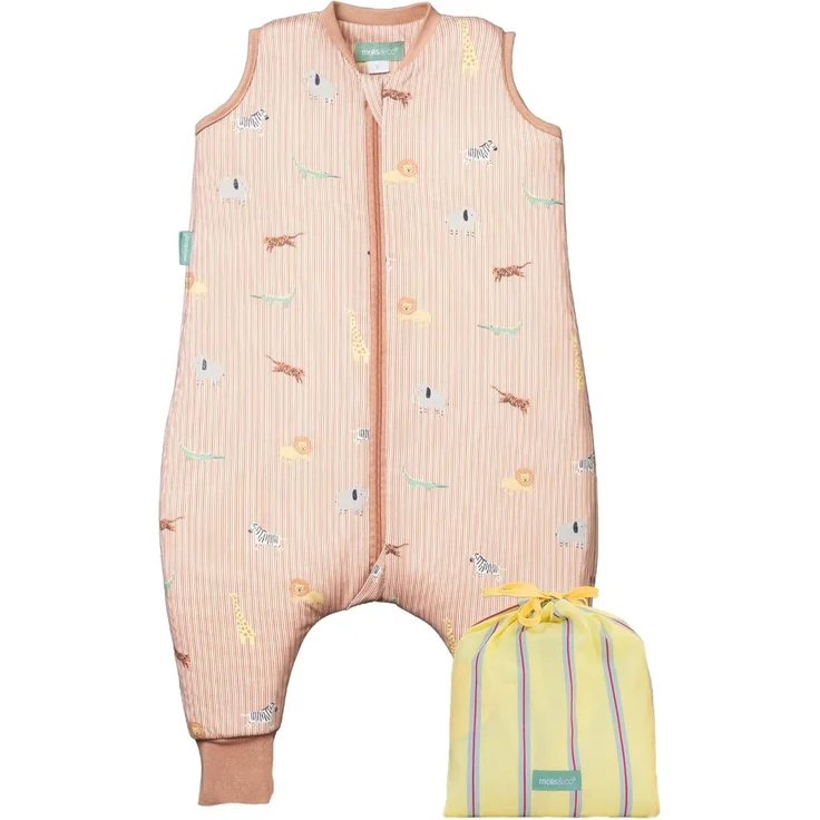 molis&co - Baby Schlafsack mit Füßen -Ideal für Frühling und Herbst - Babyschlafsack mit Beinen 1 tog - 100% Baumwolle (Oeko-TEX 100), Premium Qualität - Jungle (60 cm) – Bild 1