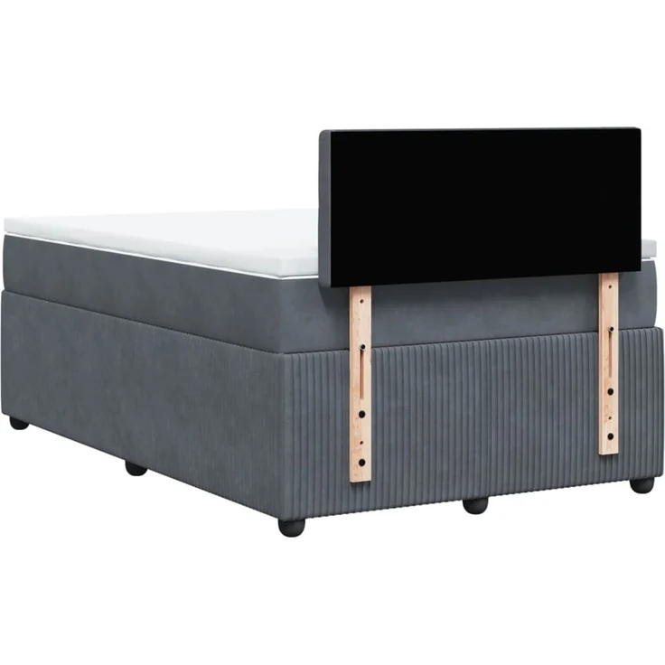 vidaXL Boxspringbett mit Matratze Dunkelgrau 120x190 cm Samt 3287699 – Bild 10