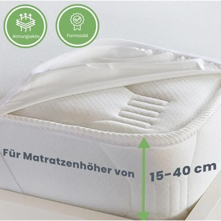 Matratzenschoner Matratzenauflage -Matratzenschutz - Matratzenschutzbezug livessa, 100% wasserdicht,Milbenresistent, Atmungsaktiv,Fleckenschutz – Bild 5