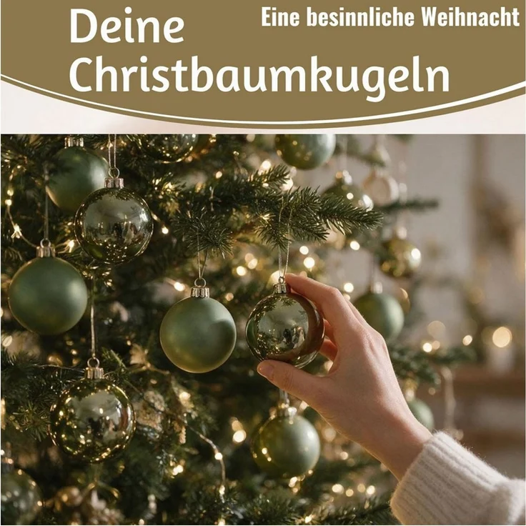 LS-LebenStil Weihnachtsbaumkugel 18-20 Design Glas Weihnachtskugeln 6cm Grün Rosmarin Christbaum Dekoku (18 St), Edle Weihnachtsdeko Matt / Glänzend Weihnachtsbaumschmuck Deko Kugeln – Bild 3