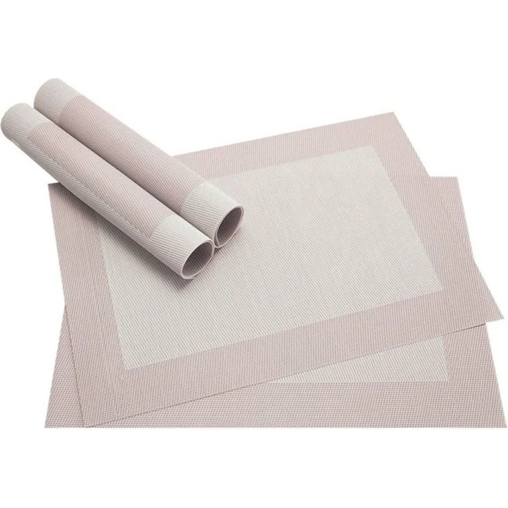 matches21 HOME & HOBBY Platzset Tischset BORDA 4er Creme Tischunterlage als Tischdeko, (4-St), modernes Esstisch Platzdeckchen als abwaschbarer Tischuntersetzer – Bild 3