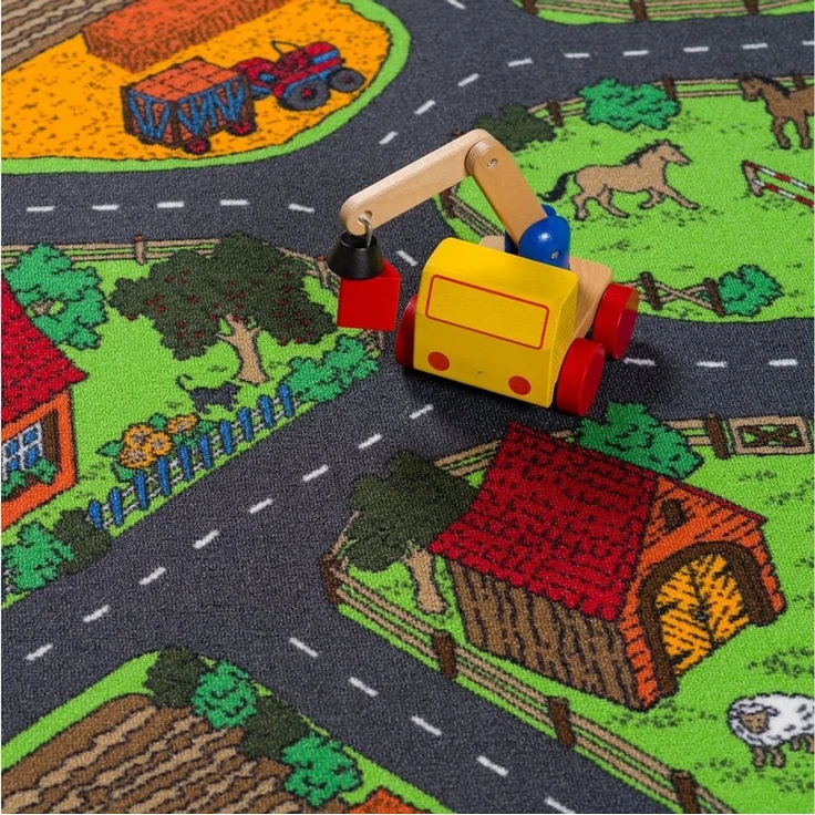 Snapstyle Kinderteppich Kinder Spiel Teppich Bauernhof, Rechteckig, Höhe: 4 mm – Bild 2
