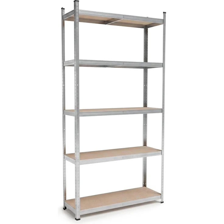 BELKO® Schwerlastregal C117 Verzinkt, 180x90x30 cm, schmales Lagerregal & Kellerregal, Metallregal 5 Böden, Steckregal bis 875kg belastbar (175kg pro Ebene), Werkstattregal
