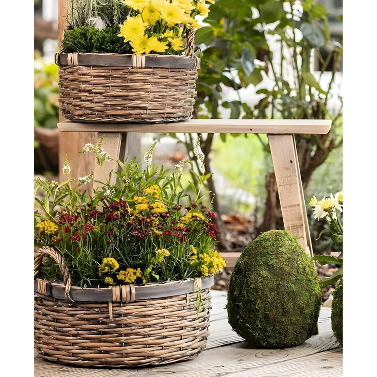 Hocker "Used Look" aus recyceltem Holz, Holzbank rustikal, Blumenständer, Blumenhocker, Gartendeko, Sitzhocker, Fußhocker – Bild 2