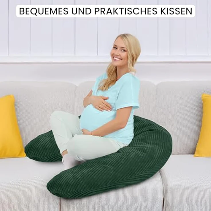 Amilian Stillkissen XXL 170 cm - Schwangerschaftskissen, Seitenschläferkissen, Pregnancy Pillow mit abnehmbarem Bezug, Schlafkissen für Seitenlage, Lagerungskissen für Schwangere & Stillzeit - Stillhilfe – Bild 3