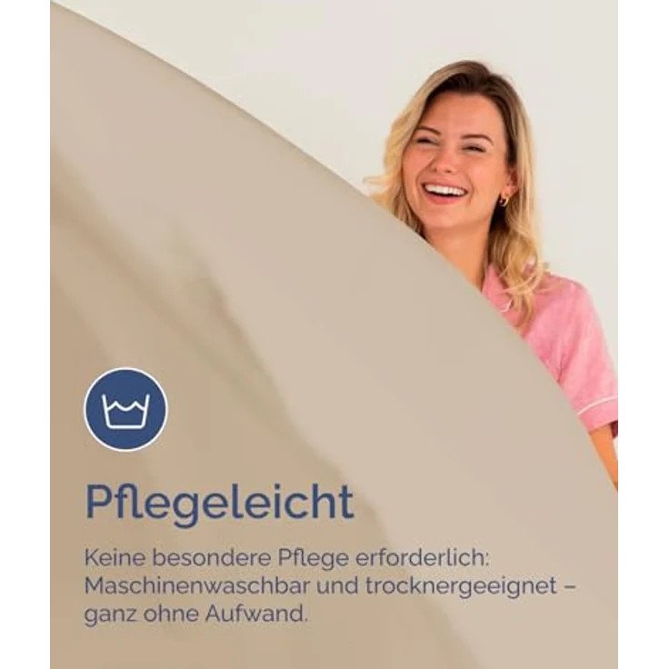 Spannbettlaken 90x190 cm Creme - 30cm (12") Tiefe Tasche - Premium Mikrofaser Spannbetttuch - Weich, Knitter- und Bügelfrei - Atmungsaktiv, Hypoallergen und Oeko-TEX Standard 100 Zertifiziert – Bild 7