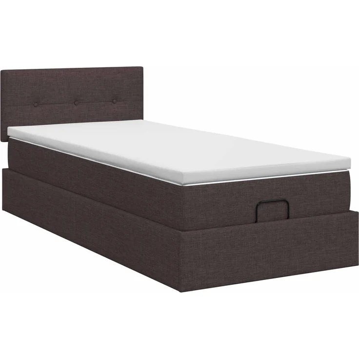 vidaXL Ottoman Bett mit Matratze Dunkelbraun 100 x 200 cm Stoff 3456305 – Bild 5