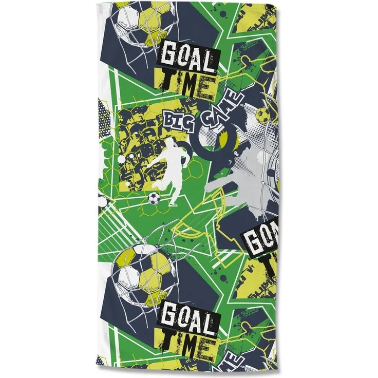 good morning Strandtuch Goaltime, Velours (Packung, 1-St), Kinder Strandtuch, Mikrofaser, Velours, saugfähig, weich, leicht, bunt – Bild 1