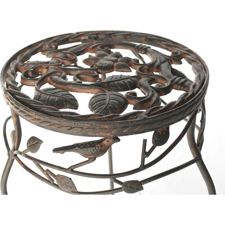 Blumenhocker Metall Schwarz Rund 3er Set 52 cm / 65 cm / 78 cm Blumenständer 18215 Blumensäule Antik Pflanzenständer Pflanzenhocker Vintage – Bild 4