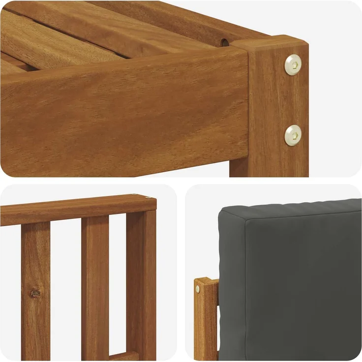 vidaXL Outdoor-Sofagarnitur mit Kissen 6 pcs Natur und Anthrazit 3366635 – Bild 6