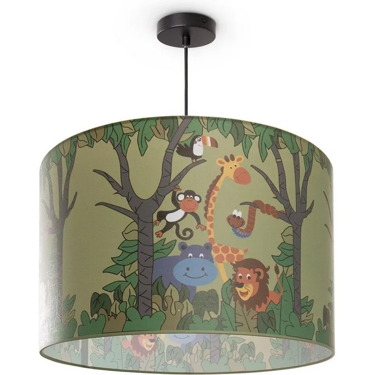 Paco Home Pendelleuchte Diamond 638, ohne Leuchtmittel, Kinderlampe Deckenlampe LED Kinderzimmer Dschungel Tier-Motiv E27