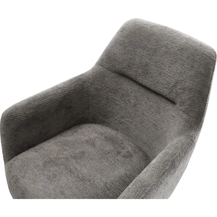 Drehstuhl Pejo-Flex Bouclé Soft Schlamm Holzgestell kantig Natur 180° drehbar Taschenfederkern – Bild 6