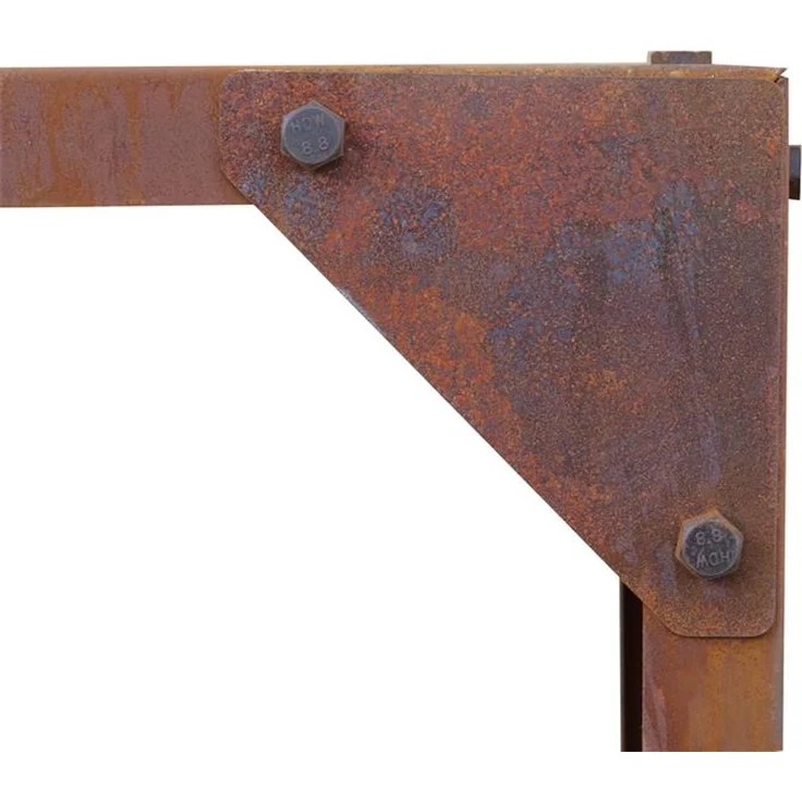 Cortenstahl Sichtschutzwand Brennholzregal 150x150x38 cm Rost Holzlager Edelrost – Bild 4