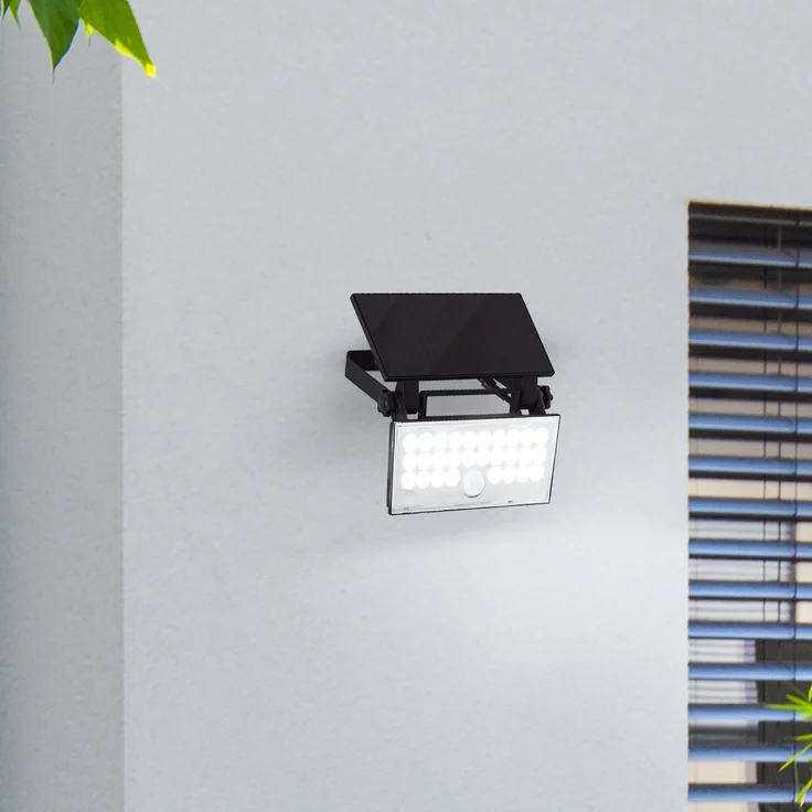 Brilliant LED Außen-Wandleuchte Luton Außenlampe Solar, 19 cm, 1000 lm, 4100 K, schwenkbar, schwarz – Bild 10