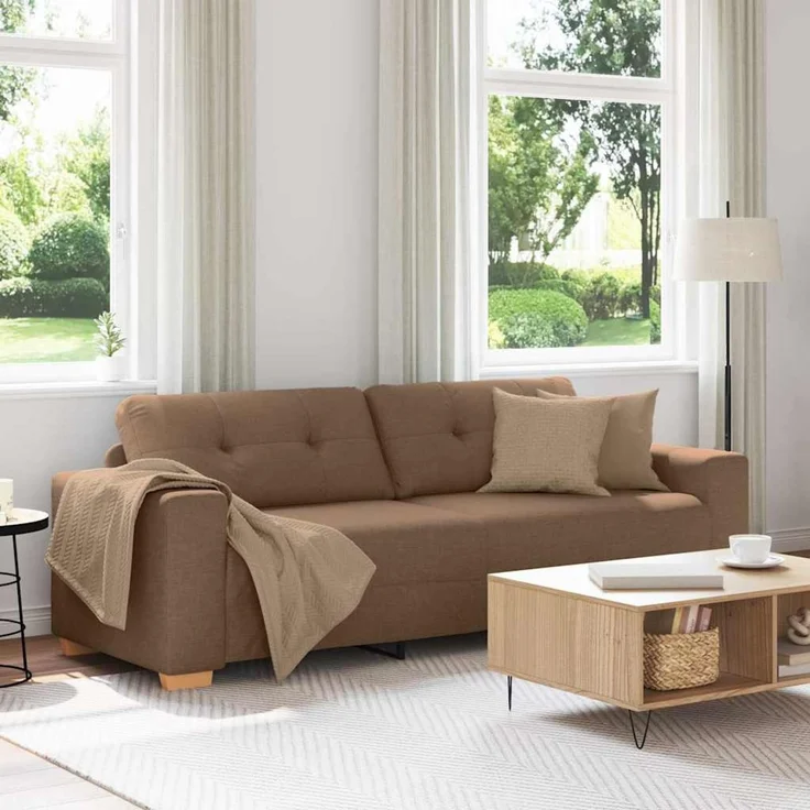 vidaXL 3-Sitzer-Sofa Braun 180 cm Stoff 4105092 – Bild 1
