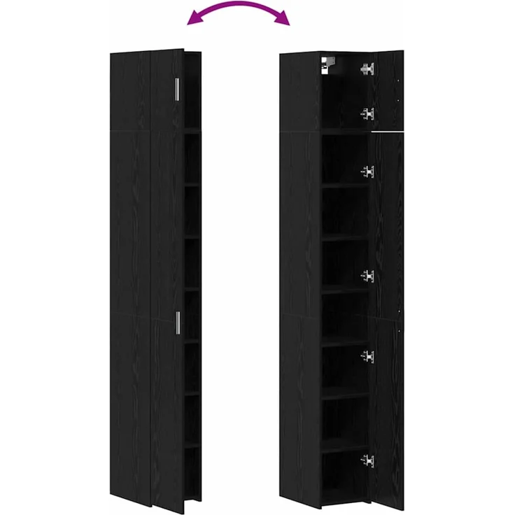 vidaXL Lagerschrank mit Regalen Schwarz Eichen-Optik 3365629 – Bild 11