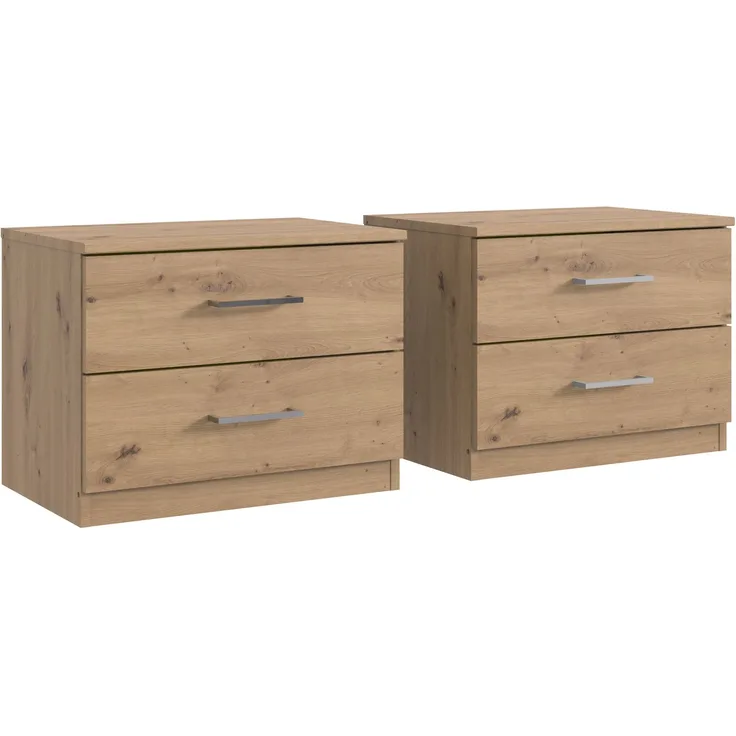 Nachtschrank >Anna< (2er-Set) in ARTISAN EICHE NACHBILDUNG - 104x40x38cm (BxHxT)