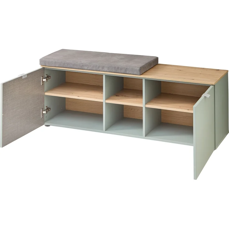 Garderoben-Set >Bari< in Schilfgrün matt, MDF, Spannplatte - 206x202x38 (BxHxT) – Bild 9