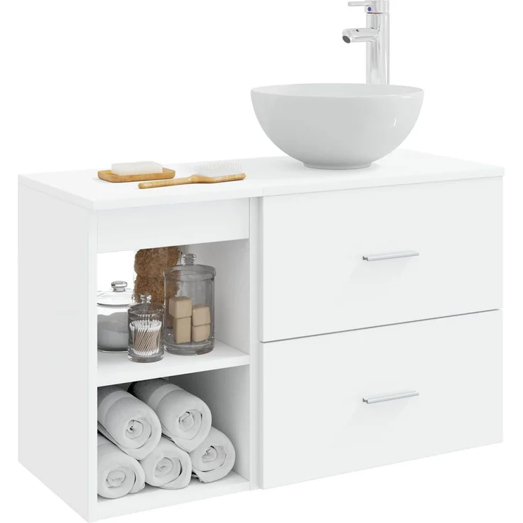 vidaXL Badezimmerschrank-Set 2 stk. Weiß 79,5 x 35 x 80 cm 3403864 – Bild 3