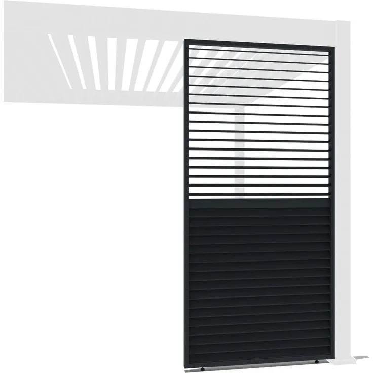 Weide Horizontale Lamellenwand für Weide Pergola | drehbare Lamellen | aus Aluminium | anthrazit
