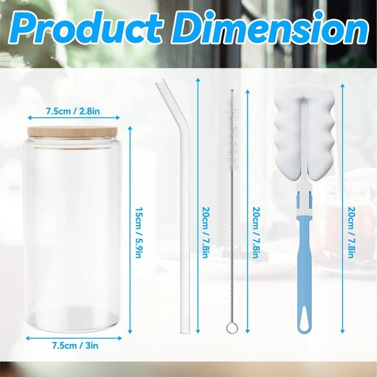 FIVMEN Cocktailglas Gläser Trinkgläser mit Deckel Stroh 550ML Cocktailgläse Wassergläser, 4-tlg, für Smoothie, Latte, Macchiato, Whiskey Familie, Camping, Party, Bar – Bild 1