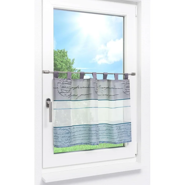 Scheibengardine von Lysel - Hermina (Bx H) 140cm * 50cm Blau/Petrol – Bild 2