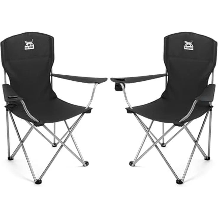 BigDean Campingstuhl 2er Set Campingstuhl extra hohe Lehne max. 150kg belastbar Faltstuhl (Set, 1 St), Verlässlich, Stabil, leicht, Schmutz & Wasser abweisen. – Bild 7