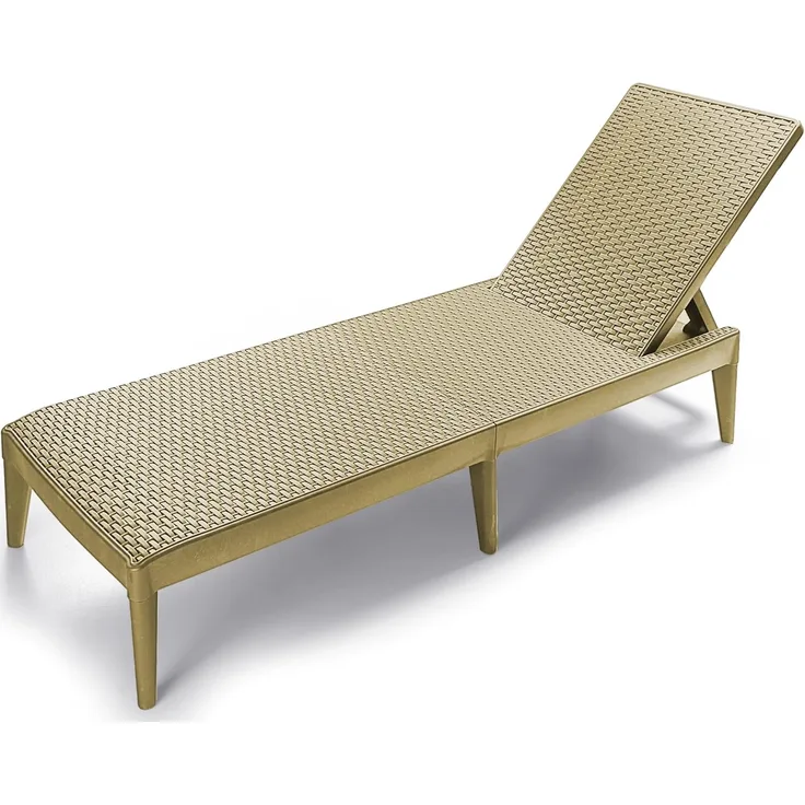ONDIS24 Gartenliege Numana Sonnenliege mit 4-fach verstellbarer Rückenlehne, in Rattan-Optik, UV-beständig, witterungsbeständig, wetterfest