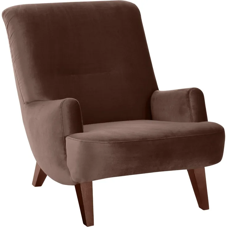 Sessel Kajsa 71x80x101 Bezug Samtvelours Buche nussbaum/braun