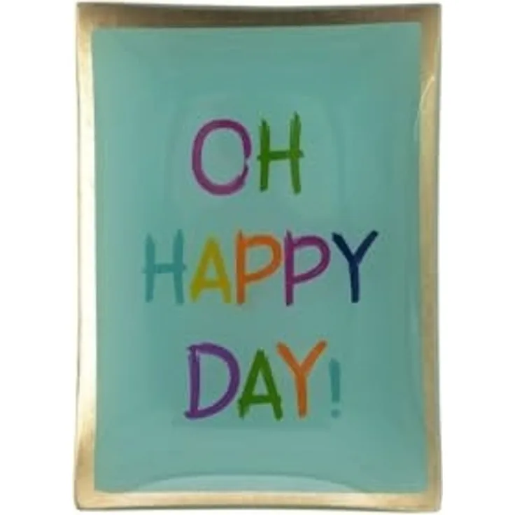 Giftcompany Glasteller Love Plates Happy Day Dekoteller 14x10cm Grün 1127104008