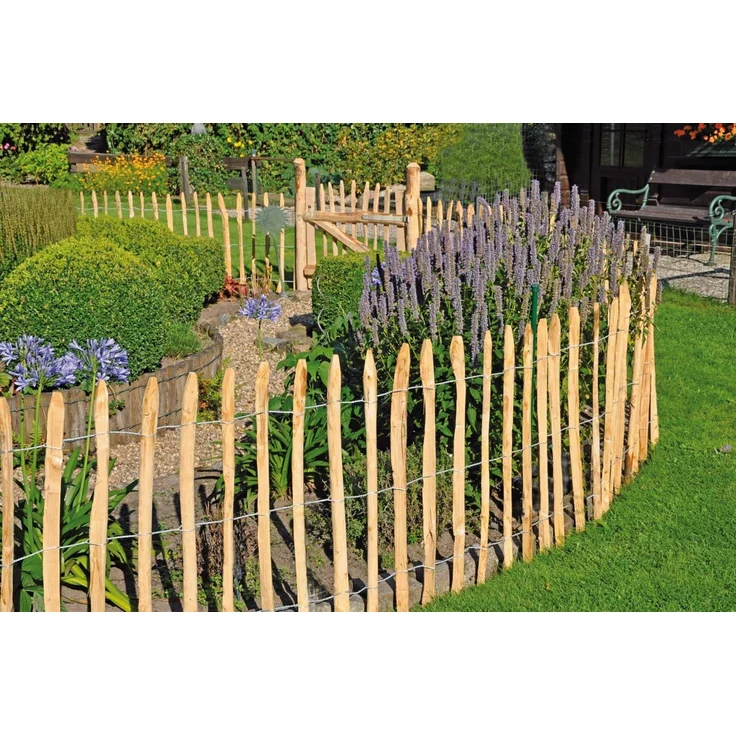 Staketenzaun 1,75x5m Gartenzaun Holzzaun Gartenteichzaun Rollzaun Haselnuss Zaun – Bild 4
