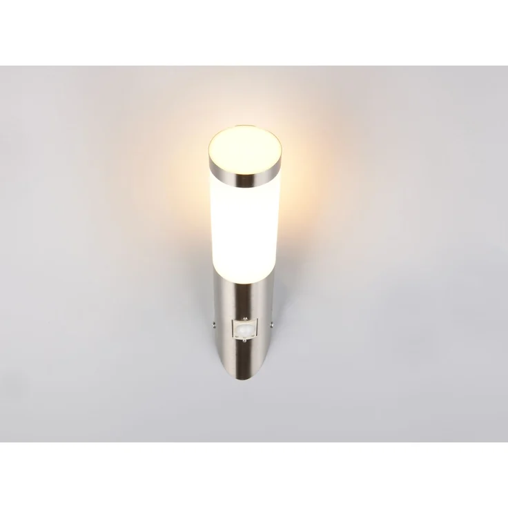 Moderne LED Außenwandleuchte mit Bewegungsmelder Silber, Höhe 39cm – Bild 8