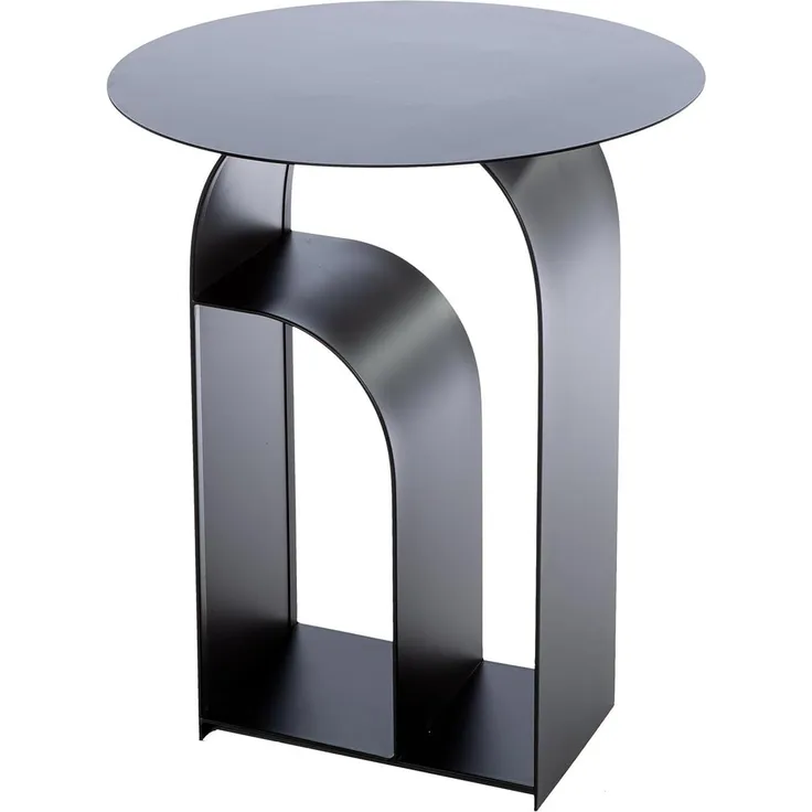 Casablanca Beistelltisch Memphis - Metall - matt schwarz - rund - Höhe 61cm x Ø 51cm - Sofatisch - Dekoration