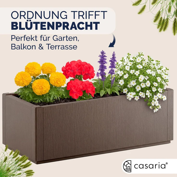 CASARIA® Pflanzkasten Ethica 80x36x36cm Braun – Bild 6