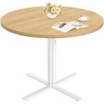 VASAGLE Esstisch, Esszimmertisch, für 4 Personen, Landhausstil, wasserresistente Oberfläche, 80 cm d, 74,8 cm H, vielseitig, Goldeichenfarben, KDTDE082Y02