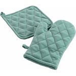 Macosa Home Topfhandschuhe Backhandschuh & Topflappen Uni Salbei oder Rubinrot rutschfest, (modern Rot Grün, Topfhalter Küchenutensil Handschuh Küche), hitzebeständig Backofenhandschuh Küchenhelfer