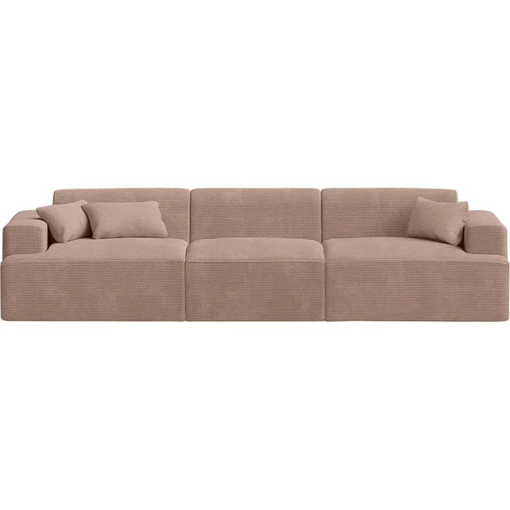 skølm 'Freki' Cloud Sofa 3 Sitzer, Vollschaumcouch mit Federkern und Vakuum-Kompression, kein Aufbau erforderlich, mit 3 Kissen, Cord taupe – Bild 10