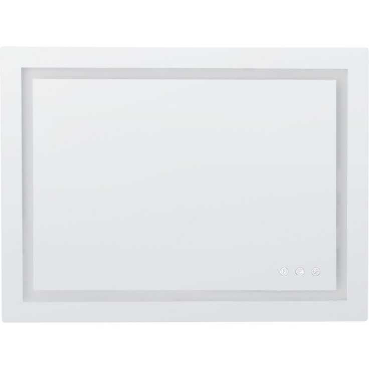 LED-Badezimmer-Spiegel PRENOIS 80 cm x 60 cm Silber