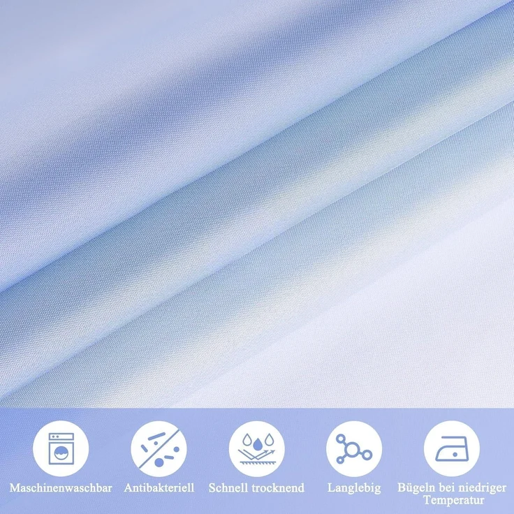 Duschvorhang 180X200cm Blau Textil Wasserdicht Waschbar mit 12 Ringen – Bild 5