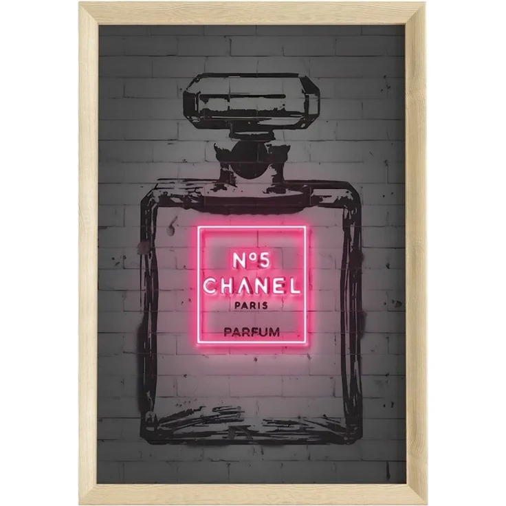 JUSTGOODMOOD Poster Premium ® Chanel No. 5 Poster · Neon Effekt · ohne Rahmen – Bild 1