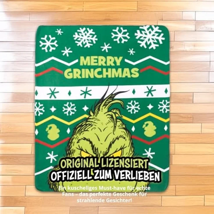 Wohndecke The Grinch Fleecedecke Merry Grinchmas Kuscheldecke 130 x 170 cm, United Labels® – Bild 6