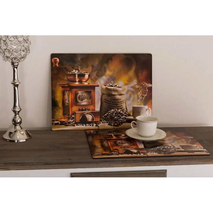 Wohnando Platzset Platzset aus Kork für den Tisch Gemütlicher Kaffee - 2er Set