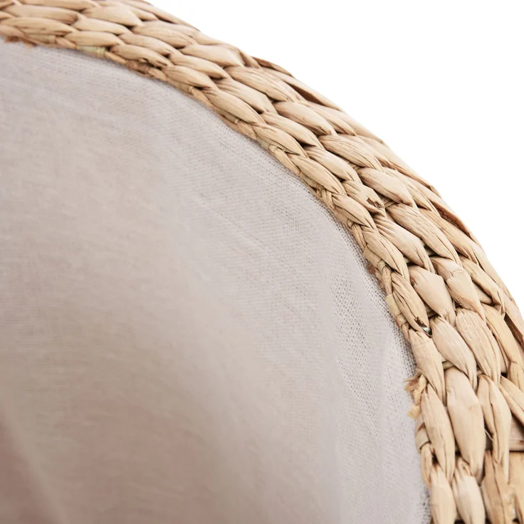 Runder Boho-Sitzsack mit Stauraum und Naturbezug, Couchtisch Ø 43 x 43 cm, Khaki – Bild 9