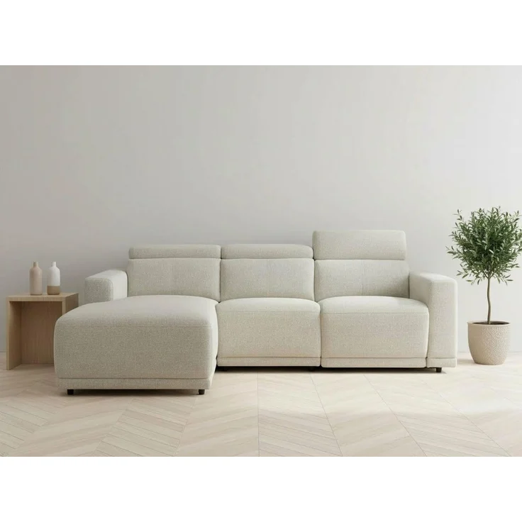 OTTO home Ecksofa LEOON L-Form, 255 cm - elektr. Relaxfunktion, mit USB A/C-Anschluss. Federkern, verstellbaren Kopfstützen, Webstoff – Bild 5