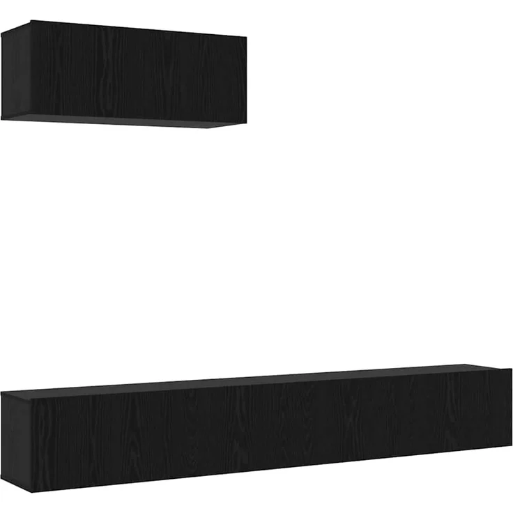 vidaXL TV-Schrankset Wandmontiert 3 pcs Schwarze Eiche Holzwerkstoff 3332537 – Bild 2