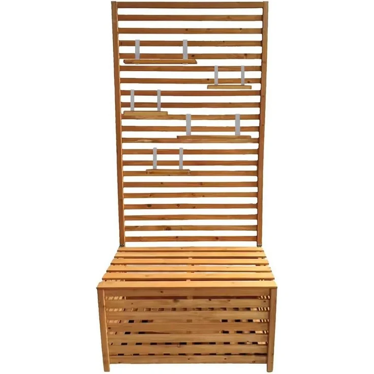 Divit Aufbewahrungsbox Gartentruhe mit Regalen GR1 Gartenbank Pflanzregal – Bild 3