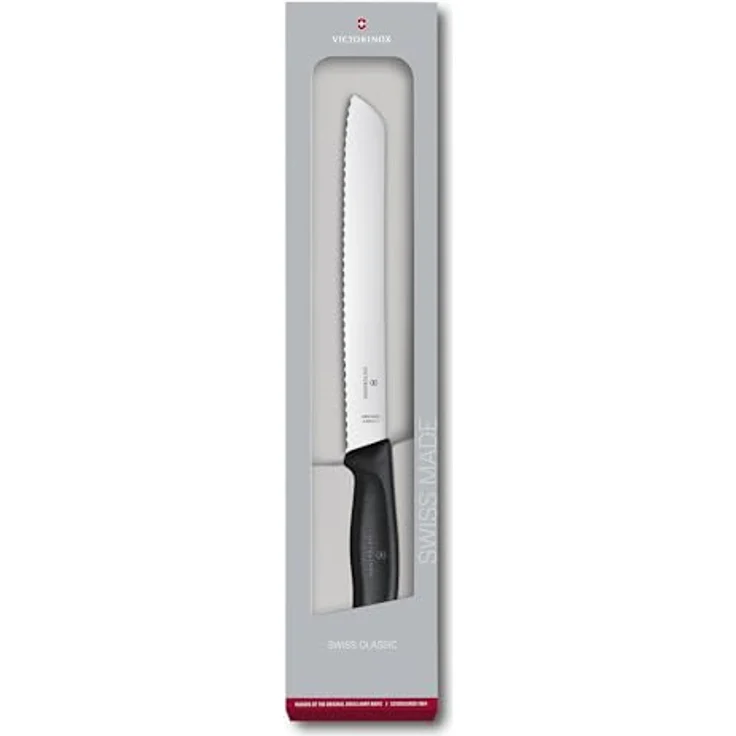 Victorinox, Swiss Classic, Profi Brotmesser, Extra Scharfe Klinge, Wellenschliff, 21 cm, Robuster Kunststoffgriff, Rostfreier Stahl, schwarz – Bild 3