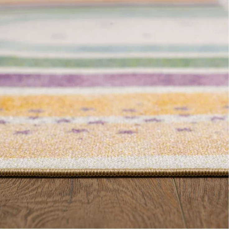SIMPEX24 Teppich Regenbogen, Rechteckig, Höhe: 7 mm, Jungen-Mädchen Babyzimmer Teppich Kinderzimmer – Bild 3