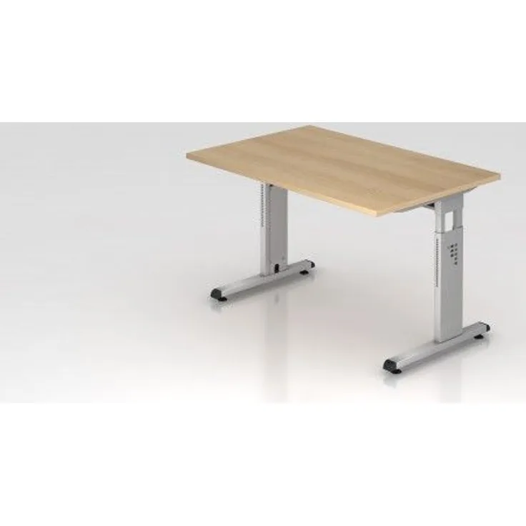 Schreibtisch OS12 C-Fuß 120x80cm Eiche Gestellfarbe: Silber